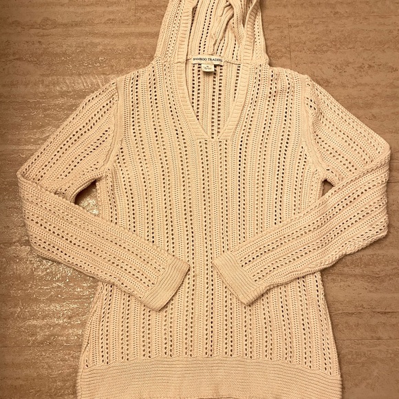 Bamboo Trader knitted beige sweater/ hooded size medium - Picture 1 of 10